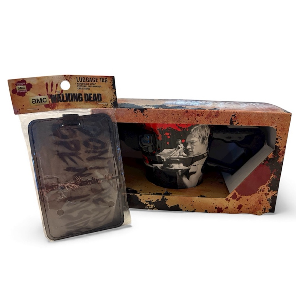 The Walking Dead luggage tag and Daryl crossbow mug